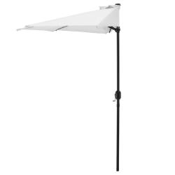 Demi-parasol sur terrasse sur balcon polyester blanc 300 cm x 150cm x 230cm 03_0001610
