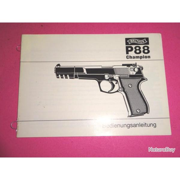 notice origine pistolet WALTHER P88 P 88 - VENDU PAR JEPERCUTE (a3899)