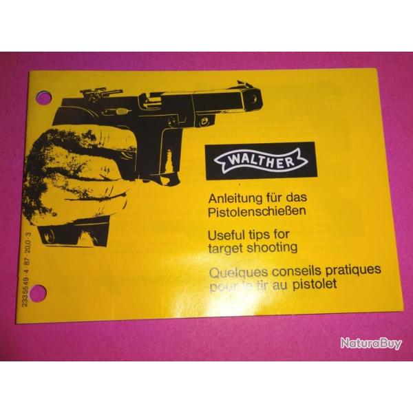 conseils pratiques pour le tir au pistolet WALTHER en FRANCAIS - VENDU PAR JEPERCUTE (a3916)