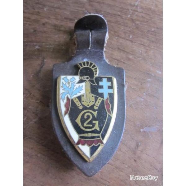 INSIGNE 2 RG REGIMENT GENIE NOIR DRAGO H 330 INSIGNE