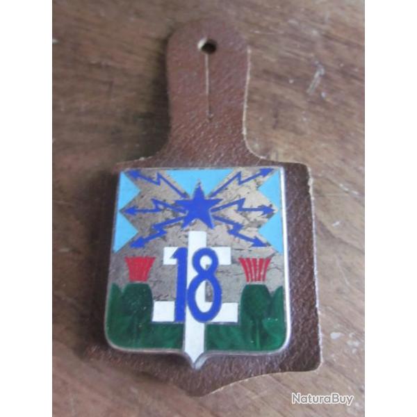 Insigne ancien 18 RT REGIMENT DES TRANSMISSIONS ORIGINAL DRAGO H 638 mail