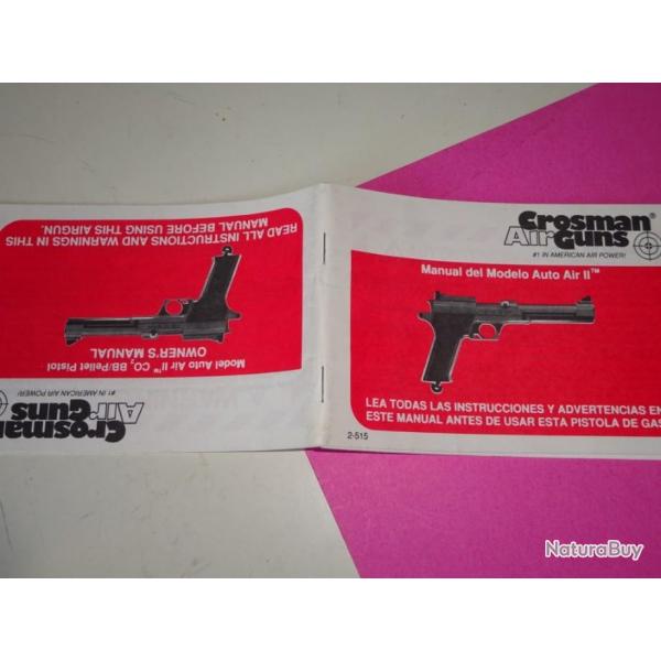 notice origine pistolets CROSMAN AUTO AIR 2 - VENDU PAR JEPERCUTE (a3918)