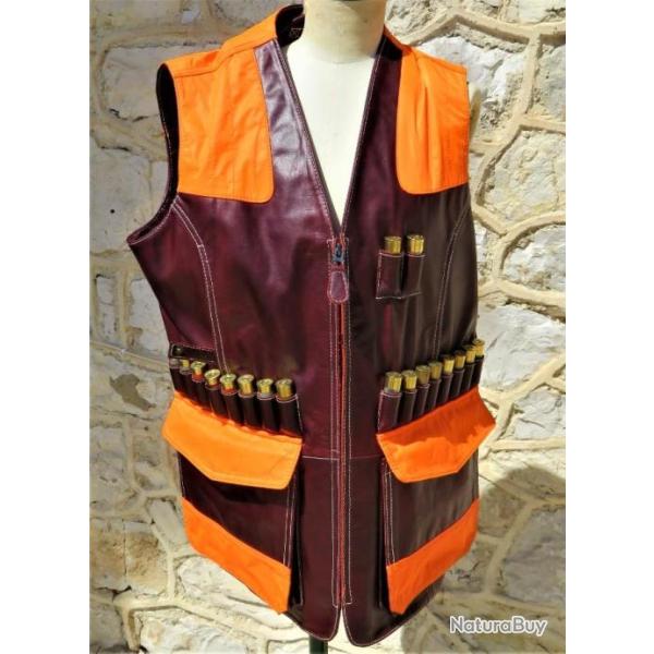 GILET CUIR FLUO FABRIQUANT FRANCAIS PROMO