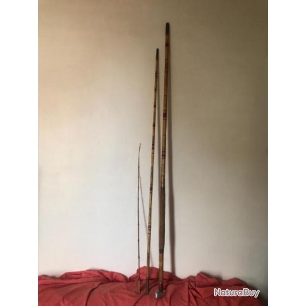 1 canne bambou 3,80 m pexor pezon et Michel . 3 brins syst�me auto �lastic .P�che ancien collection