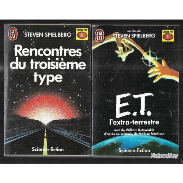 rencontres du troisi�me type +  E.T. l'extra-terrestre de steven spielberg , livres publicitaires j'
