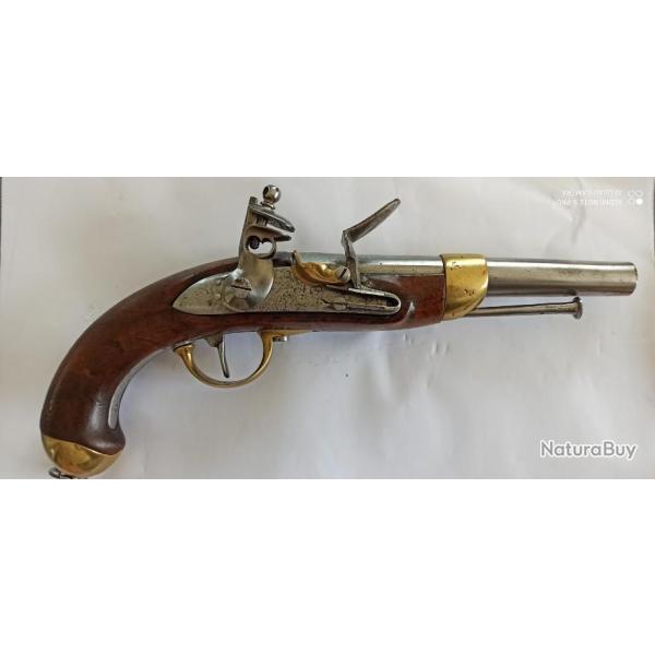 EXCEPTIONNEL et TRES RARE PISTOLET Mle 1816 rest� � silex 1816, RESTAURATION.