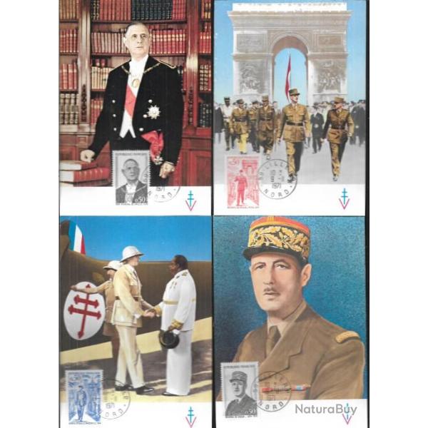 g�n�ral de gaulle documents philat�liques et enveloppes 1er jour 20 pi�ces , appel du 18 juin 1940