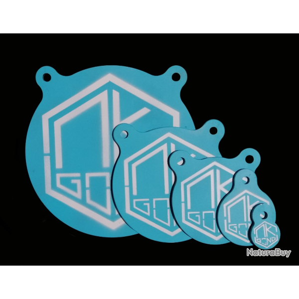 lot de gong rond de 5 cm  a 30 cm du 22lr au 44 mag . cible mtallique  marque MK gong