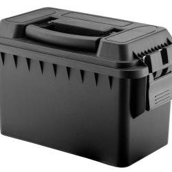 Caisse munition polym&egrave;re cal.50 noir 30X16X17.5 cm