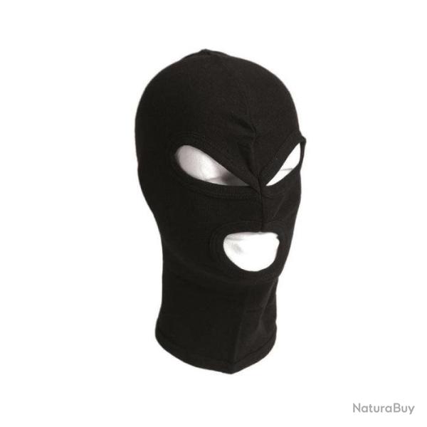 Cagoule Miltec 3 trous en coton Noir - Noir