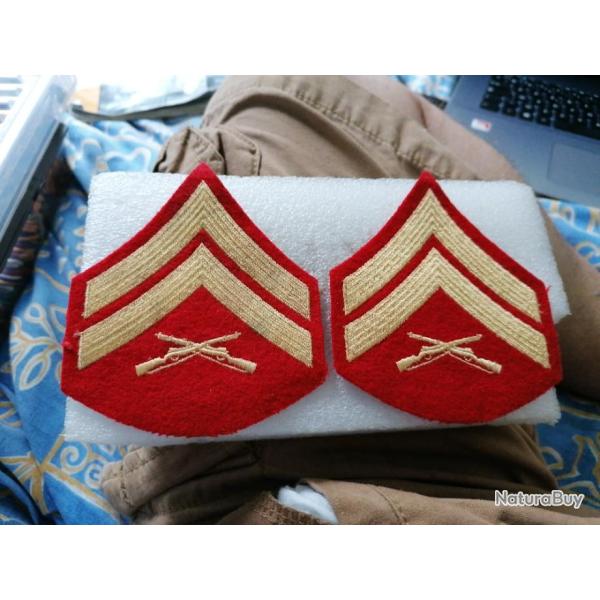 Lot de grades arm�e us CAPORAL USMC ORIGINAL 2