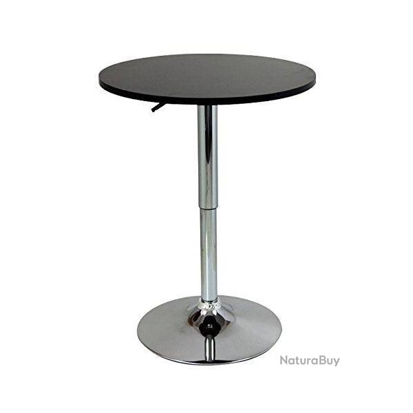 Table haute en MDF et acier chrom� r�glable en hauteur noir 19_0000376