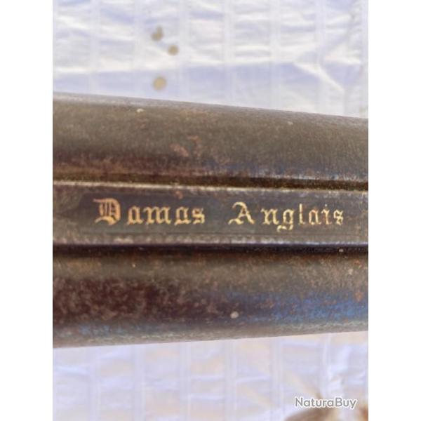 FUSIL ANCIENS A CHIENS DAMAS ANGLAIS EN LETTRE D'OR CAL 16