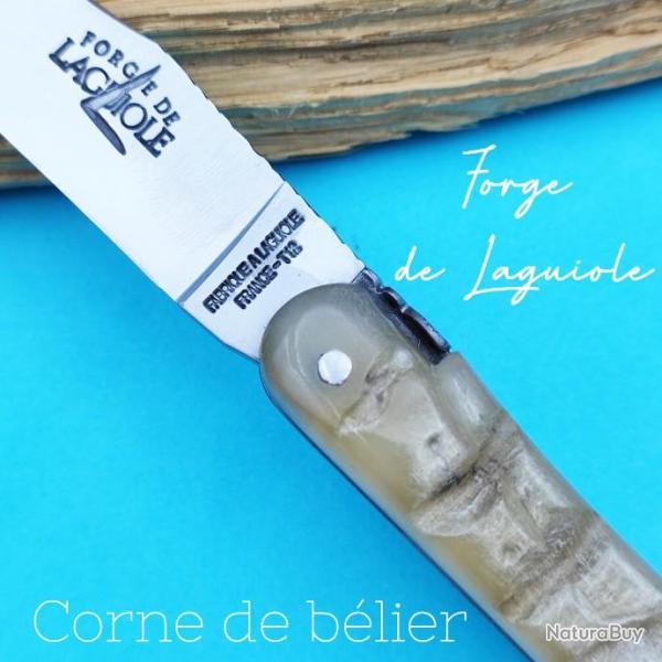 COUTEAU  PLIANT FORGE DE LAGUIOLE CORNE B�LIER FRANCE  COLLECTION MOUCHE FORG�E