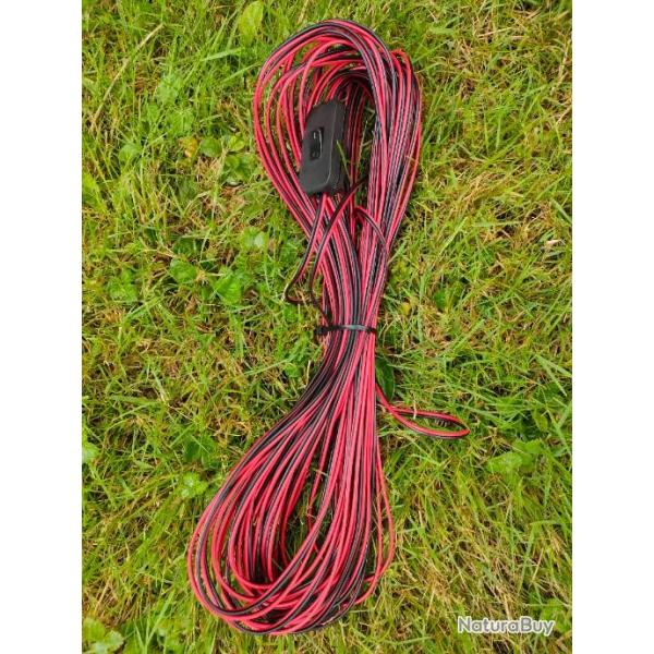 CBLE ELECTRIQUE 20 M + INTERRUTEUR ON/OFF
