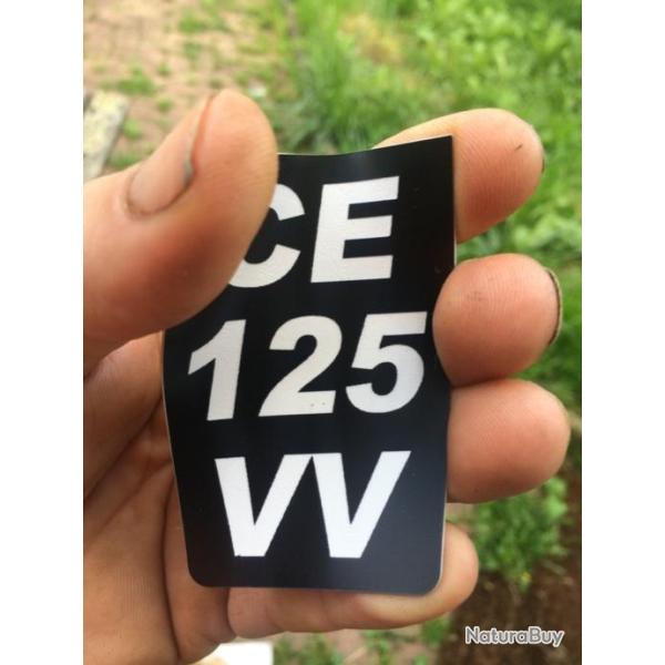 2 plaques immatriculation noire identique enduro ft 5,8x7,5 Trapzoidale flexible