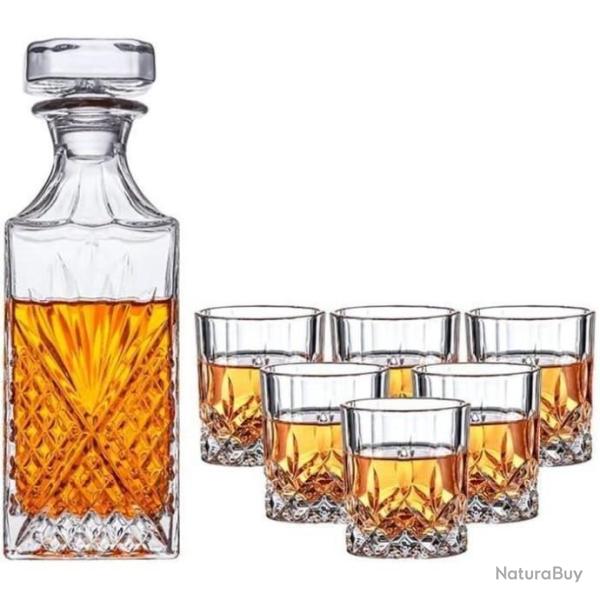 Ensemble de 6 verres de whisky + 1 carafe 750 ml - LIVRAISON GRATUITE