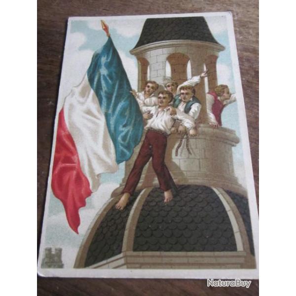 CARTE  DRAPEAU  A L HOTEL DE VILLE  REVOLUTION  DE 1830