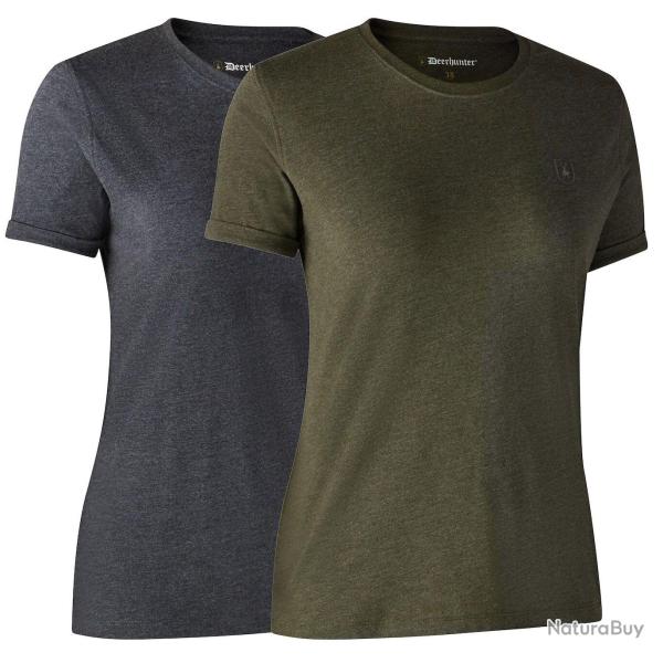 Lot de 2 tee-shirt femme bleu et kaki DEERHUNTER-42