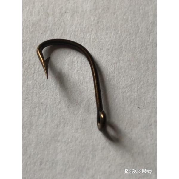 100 hame�on n 3 oeillet ref 199b bronz� renvers� tige courte renforc� peche carpe mustad