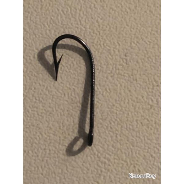 100 hame�on n 7 oeillet noir renvers� ref 125b tige longue simple. p�che CARNASSIER  mustad