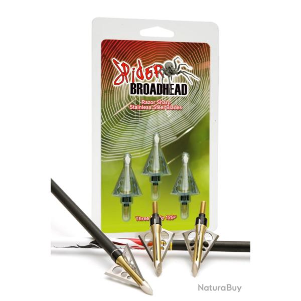 Pointe de chasse Spider Trophy pour arcs et arbal�tes 3 lames 125 grains / pack de 3