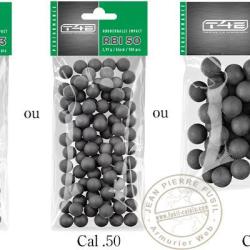 UMAREX - Billes caoutchouc noyau acier T4E .50