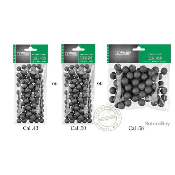 UMAREX - Billes caoutchouc noyau acier T4E .50