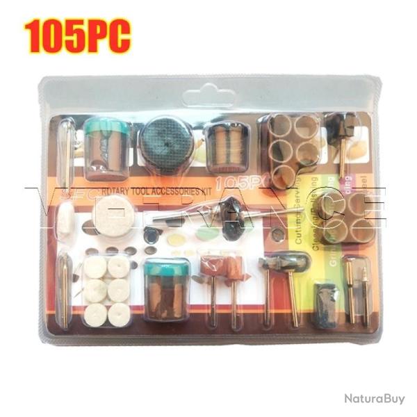 Ensemble d Accessoires pour Mini Perceuse Dremel, Modele: 105pcs