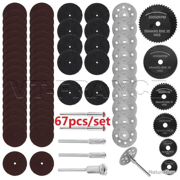 Ensemble d Accessoires pour Mini Perceuse Dremel, Modele: 67pcs