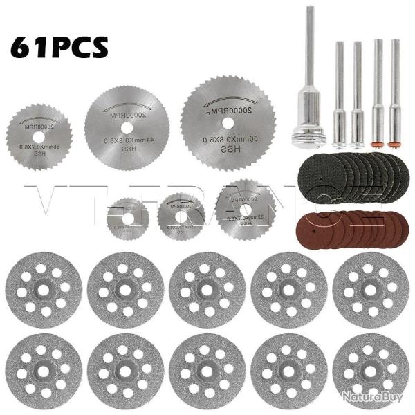 Ensemble d Accessoires pour Mini Perceuse Dremel, Modele: 61pcs