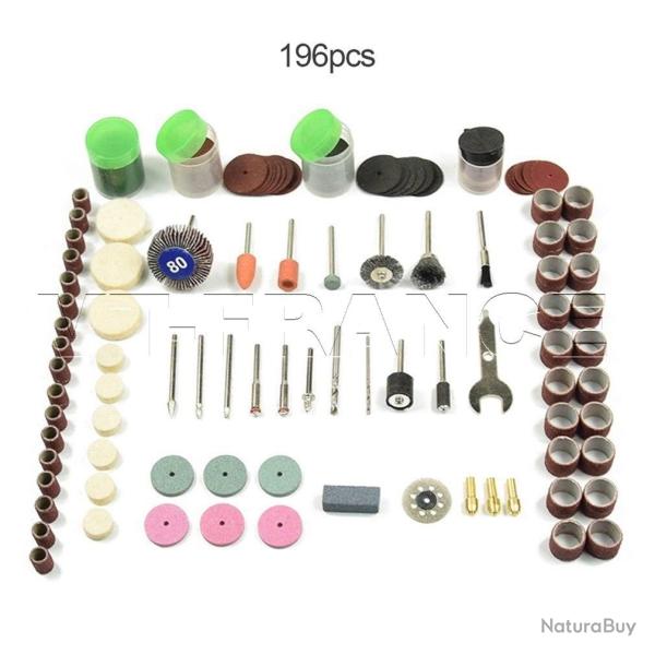 Ensemble d Accessoires pour Mini Perceuse Dremel, Modele: 196pcs