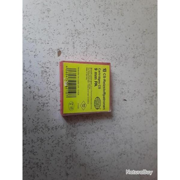 327- LOT DE 10 BALLES WADIE 9MM GAZ CS POUR PISTOLET NEUF