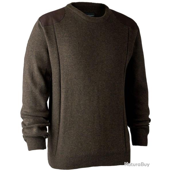 Pull en tricot col rond Sheffield marron DEERHUNTER