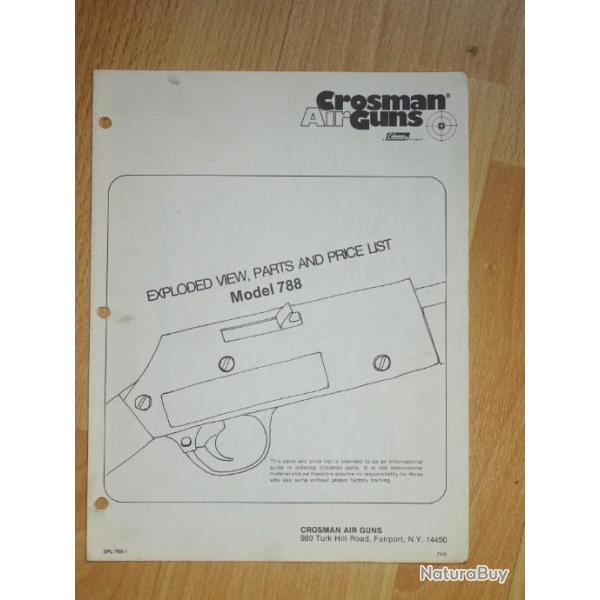 notice origine carabine CROSMAN 788 BB SCOUT - VENDU PAR JEPERCUTE (a3977)