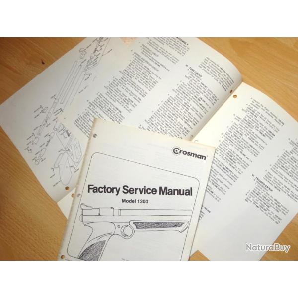 notice origine pistolet CROSMAN 1300 - VENDU PAR JEPERCUTE (a3979)