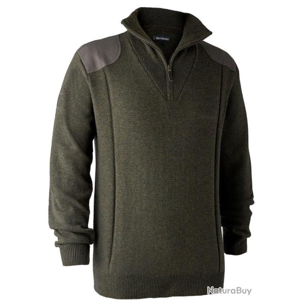 Pull � col avec fermeture � glissi�re Sheffield vert DEERHUNTER