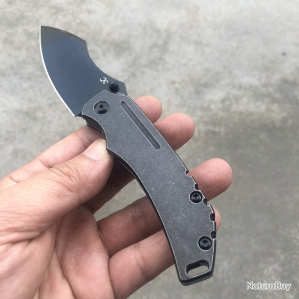 Couteau Kansept Pelican BLK Lame Acier CPM-S35VN Manche Titane IKBS Framelock Clip K1018A4