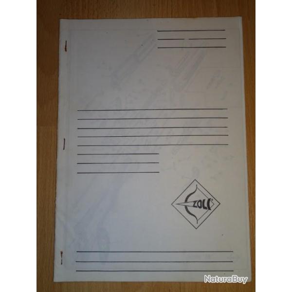 dossier fabricant armes ZOLI 18 pages RITMO MG92 DELPHINO SENZA SP2000 SAVANA ARIETE (a3987)