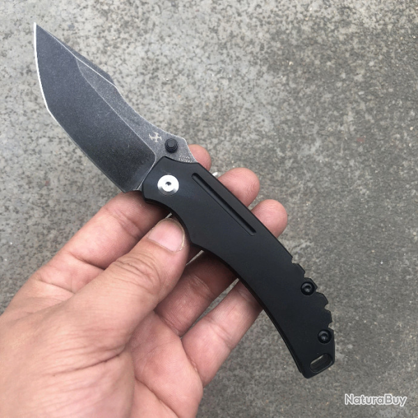 Couteau Kansept Pelican Tanto Lame Acier CPM-S35VN Manche Titane IKBS Framelock Clip K1018A2
