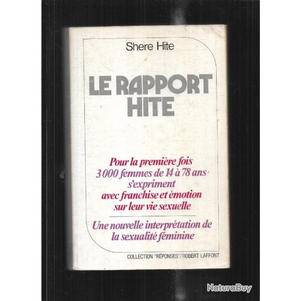 le rapport hite de shere hite une nouvelle interpr�tation de la sexualit� f�minime