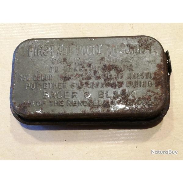 PANSEMENT US BOITE KAKI SULFAMIDE FIRST AIDS POKET US.GOUV CARLISLE MODEL