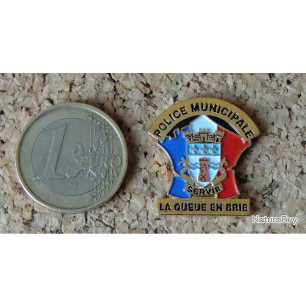 Pin's POLICE - Police Municipale LA QUEUE EN BRIE (94) - peint cloisonn� - fabricant EPL