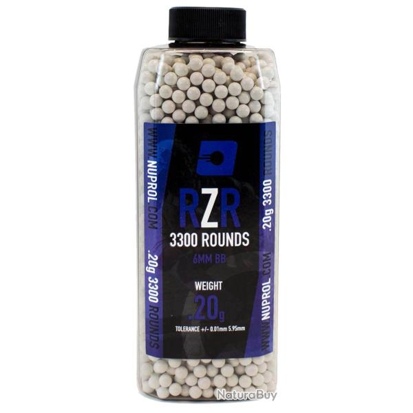 Billes Airsoft 6mm RZR 0.20g bouteille 3300 bbs