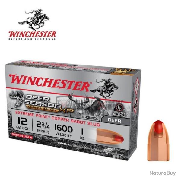 5 Cartouches WINCHESTER Slug Deer Season Lead Free 28g cal 12/70