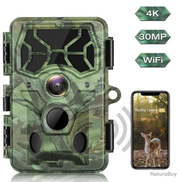 A SAISIR - Cam�ra de chasse 30 MP 4K avec contr�le Wifi et Bluetooth - LIVRAISON GRATUITE ET RAPIDE