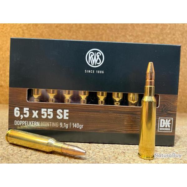 Lot de 2 boites de munitions RWS 6.5x55 SE DK 9.1g