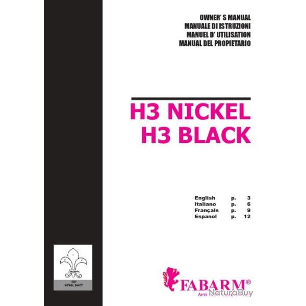 notice fusil FABARM H3 H 3 en FRANCAIS (envoi par mail) - VENDU PAR JEPERCUTE (m759)