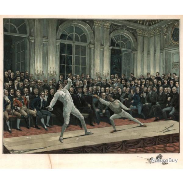 L'ESCRIME FRAN�AISE DU XIXE SIECLE. ASSAUT D'ARMES DU COMTE DE BONDY & LAFAUGERE. REGAMEY