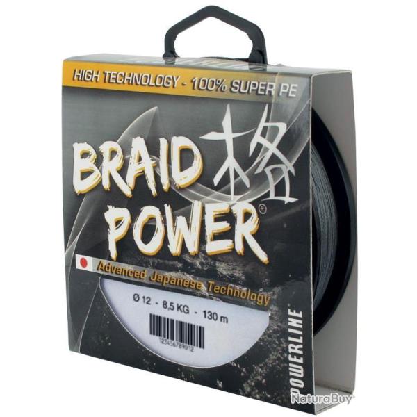 TRESSE BRAID POWER GRISE 250M 0.25mm-22kg